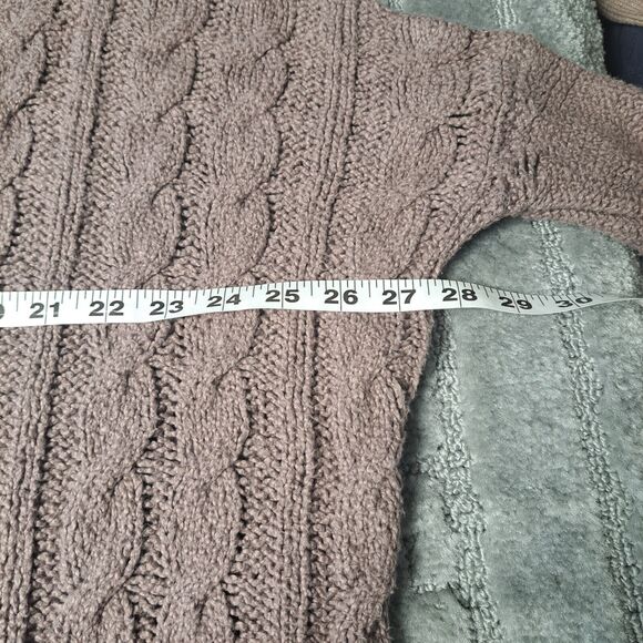 Free People Easy V Oversized Sweater WOMENS Size S COCOA CHUNKY CABLE KNIT COMFY - Picture 4 of 11